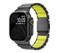 Luxury Titanium Silicone Dual-Layer Link Bands Compatible with Apple Watch Band Ultra 3/2/1 49mm 46mm 45mm 44mm 42mm, Men Women Magnetic Clasp Metal Bracelet for iWatch Series 11 10 9 8 7 6 5 4 SE