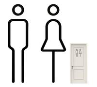 Luxury Toilet Sign With Not Erosion Finish Metal Restroom Plate Simple Mounting Clear Visibility Home Upgrades High Contrast Toilet Signage