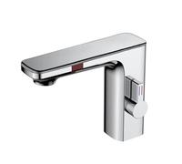 Luxury Touchless Bathroom Faucet Smart Sensor Mixer Tap with Digital Display Hot & Cold Water Wear-Resistant Chrome Finish Leak-Proof Vanity Basin Faucet