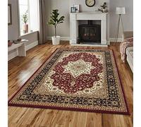 Luxury Traditional Area Rugs Large Oriental Design Carpets for Living Room Bedroom Hallway Runner Floor Mat (80 x 150 cm, Red)
