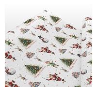 Luxury Traditional Christmas Wrapping Paper - Santa, Reindeer, Snowman & Festive Tree Print on White Background - Gift Wrap Sheets or Rolls up to 6m - 100gsm FSC Certified Matte - 2M