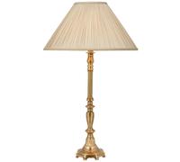 Luxury Traditional Table Lamp Light Solid Brass & Beige Organza Pleated Shade