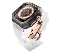 Luxury Transparent Watch Case Fluororubber Strap Mod Kit，For Ultra 8 49mm Rubber Sports Watch Band