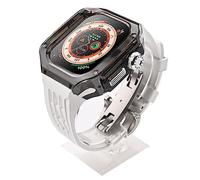Luxury Transparent Watch Case Fluororubber Strap Mod Kit，For Ultra 8 49mm Rubber Sports Watch Band
