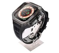 Luxury Transparent Watch Case Fluororubber Strap Mod Kit，For Ultra 8 49mm Rubber Sports Watch Band