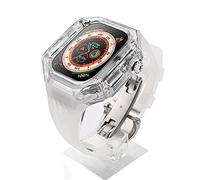 Luxury Transparent Watch Case Fluororubber Strap Mod Kit，For Ultra 8 49mm Rubber Sports Watch Band