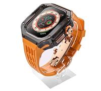 Luxury Transparent Watch Case Fluororubber Strap Mod Kit,For Ultra 8 49mm Rubber Sports Watch Band