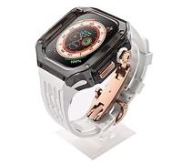 Luxury Transparent Watch Case Fluororubber Strap Mod Kit，For Ultra 8 49mm Rubber Sports Watch Band