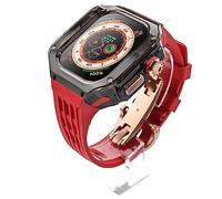 Luxury Transparent Watch Case Fluororubber Strap Mod Kit,For Ultra 8 49mm Rubber Sports Watch Band