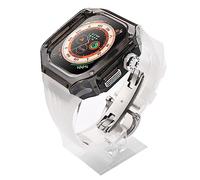 Luxury Transparent Watch Case Fluororubber Strap Mod Kit，For Ultra 8 49mm Rubber Sports Watch Band