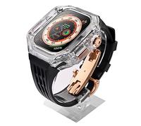 Luxury Transparent Watch Case Fluororubber Strap Mod Kit，For Ultra 8 49mm Rubber Sports Watch Band