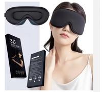 Luxury Travel & Sleep Eye Mask - Ultra 3D Comfort, Zero-Pressure Fit, Complete Light Blocking for Deep Sleep, Dry Eye Relief Perfect for Men Women and Sensitive Sleepers, Soft Eye Cover, Black