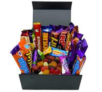 Luxury Treat Gift Box - 23 Assorted Chocolates & Gummies in Magnetic Black Box - Perfect for Father’s Day, Birthdays, Thank You & More