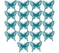 Luxury Tree Decorations - Glitter Butterflies X 18 (Turquoise)