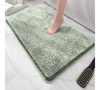 Luxury Tufted Toilet Rugs - U Shaped & Square Bathroom Mats, Super Soft Absorbent Microfiber Non Slip TPR Backing Washable Plush Shaggy Floor Rug for Entryway Shower Room (#11,Square 50X80CM)