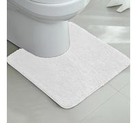 Luxury Tufted Toilet Rugs - U Shaped & Square Bathroom Mats, Super Soft Absorbent Microfiber Non Slip TPR Backing Washable Plush Shaggy Floor Rug for Entryway Shower Room (#7,U-shaped 50X50CM)