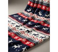 Luxury Turkish Cotton Blanket 150×200 cm - Soft & Warm Christmas Throw | Festive Woven Design | Cozy Sofa or Bed Blanket for Family & Friends