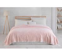 Luxury Turkish Cotton Piqué Blanket, Double Size 200x230cm, Pink, Breathable Midweight Throw with Elegant Textured Design for Bed Cover