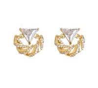 Luxury Twisted Triangle Diamond Earrings Hypoallergenic Minimalist Design Suitable for Daily Wear, Gatherings and Parties Birthday Gift Women's Accessories