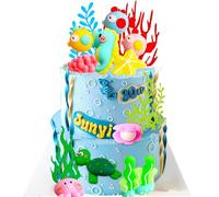 Luxury Under The Sea Cake Decorations Fishing Cake Decorations Sea Turtle Octopus Sea Life Party Supplies Cake Topper