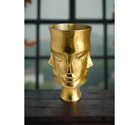 Luxury Unique Golden Metal Vase 31cm - Multi-Faced Abstract Design, Elegant Flower Holder for High-End Interiors | Modern Decorative Centerpiece for Home, Office & Gifting