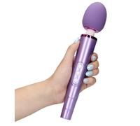 Luxury USB Rechargeable Wand Vibrator Metallic Purple Powerful 6 Speed Massager