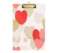 Luxury Valentines Heart Rose Gold Office Clip Board Standard Hole for Football Softball Coaching Size 9 x 12.5 Tabla para escribir con Clip