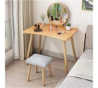 Luxury Vanity Makeup Table Set with Mirror & Cushioned Stool - Elegant Bedroom Dresser Multi-Functional Writing Desk & Dressing Table for Stylish Home Decor