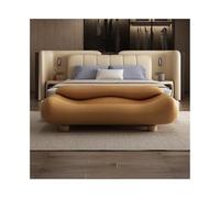 Luxury Velvet Bed Bench with Backrest - High-End Wavy Design, Stylish Sofa-Style Bed End Stool for Bedroom, Long Orange Couch for Home Décor