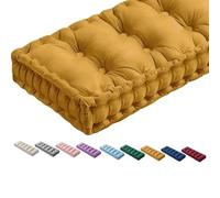 Luxury Velvet Bench Cushion 140x40x10cm - Thick Seat Pad for Piano Kitchen Chairs Sofas Indoor Benches - Soft Yellow Upholstered Cushion for Comfort and Style