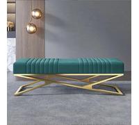 Luxury Velvet Bench with Gold Base, Modern Multifunctional Accent Sofa, Comfy Entryway Shoe Storage Seat, Stylish Upholstered Furniture for Bedroom & Living Room (24x15x17 inch)