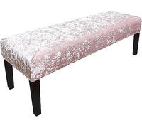 Luxury Velvet Dining Bench Cover Stretch Upholstered Bench Slipcover Washable Dining Chair Covers Living Room Bedroom Furniture Protectors With Elastic Bottom (Color : Pink, Size : L)