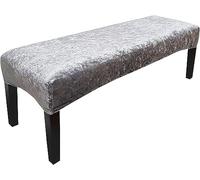 Luxury Velvet Dining Bench Cover Stretch Upholstered Bench Slipcover Washable Dining Chair Covers Living Room Bedroom Furniture Protectors With Elastic Bottom (Color : Dark Grey, Size : L)
