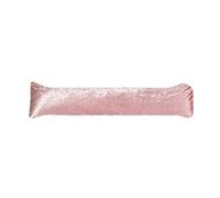 Luxury Velvet Draught Excluder 90 x 18 cm - Plush Hollowfibre Filled Door Draft Stopper, Soft Thick Door Seal to Block Cold Air & Enhance Home Décor (Pink)