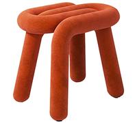Luxury Velvet Footrest Stool Carbon Steel Makeup Pouf Tabouret for Bedroom & Living Room Chic Red Brick Color Type B - Stylish & Durable Design