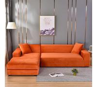Luxury Velvet Sofa Cover 1 2 3 4 Seater Anti Slip Plush Couch Protector for Right Facing Sectional Thickened Fleece Furniture Slipcover (4 Seats 230 300cm Size 3)