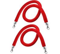 Luxury Velvet Stanchion Ropes, Queue Divider & Crowd Control Barriers for Commercial Spaces, Car Shows, Movie Theaters, Weddings (Red 6.5ft/198cm)