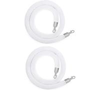 Luxury Velvet Stanchion Ropes, Queue Divider & Crowd Control Barriers for Commercial Spaces, Car Shows, Movie Theaters, Weddings (White 5.5ft/168cm)