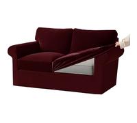 Luxury Velvet Stretch Sofa Cover Set for 3-Seater - 7-Piece Slipcovers with Elastic for Seat Cushions & Backrests - Wine Red X-Large 2-Seat Set (5 PCS)