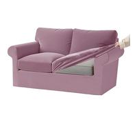 Luxury Velvet Stretch Sofa Cover Set for 3 Seater - Dark Grey 7-Piece Slipcovers with Elastic for Separate Cushion & Backrest Fits X-Large 2 Seat (Pink 5 PCS)