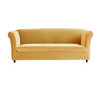 Luxury Velvet Stretch Sofa Cover Set - Non-Slip Fur Protector & Cushion Covers for 2-Seat Chesterfield Loveseat - Stylish Easy to Clean Home Décor Essential