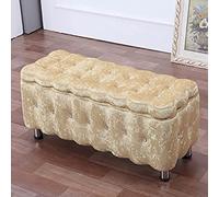 Luxury Velvet Tufted Storage Bench Large Capacity Upholstered Foot Rest Stool with Metal Legs Elegant Dark Purple Ottoman 90x40x40cm Stylish Home Decor Solution