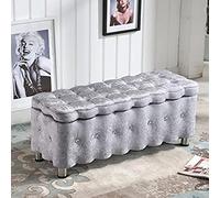 Luxury Velvet Tufted Storage Bench - Upholstered Foot Rest Stool with Metal Legs Large Capacity Dark Purple & Light Gray Stylish Home Furniture 80x40x40cm & 90x40x40cm