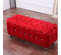 Luxury Velvet Tufted Storage Bench - Upholstered Foot Rest Stool with Metal Legs Large Capacity Dark Purple & Red 80x40x40cm & 90x40x40cm - Stylish Home Décor Solution