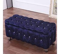 Luxury Velvet Tufted Storage Bench Upholstered Footrest Stool with Metal Legs Large Capacity Dark Purple & Blue Options Stylish Home Decor 80x40x40cm & 90x40x40cm