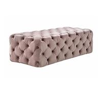 Luxury Velvet Upholstered Bench Plush Tufted Entryway Shoe Storage Cozy Decorative Footrest Modern Accent Furniture for Living Room Pink 31x18x16 IN