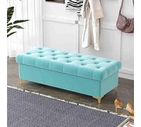 Luxury Velvet Upholstered Storage Bench, Modern Multi-Functional Seat with Hidden Compartment for Bedroom and Living Room Organization
