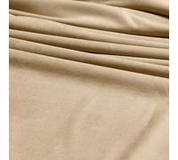 Luxury Velvet Upholstery Fabric - Soft Sheen 100% Polyester, 225 GSM Knitted Backed - Cloud Cream - 1 Metre (100cm x 148cm)