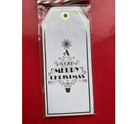 Luxury Very Merry Christmas Name Tags - Pack of 8, Merry Christmas String Tags, Festive Gift Labels, 12cm x 5cm