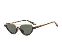 Luxury Vintage Cat-eye Half-frame Half-metal Leopard Sunglasses Man Woman Fashion